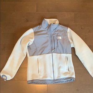 Light blue and gray North Face jacket